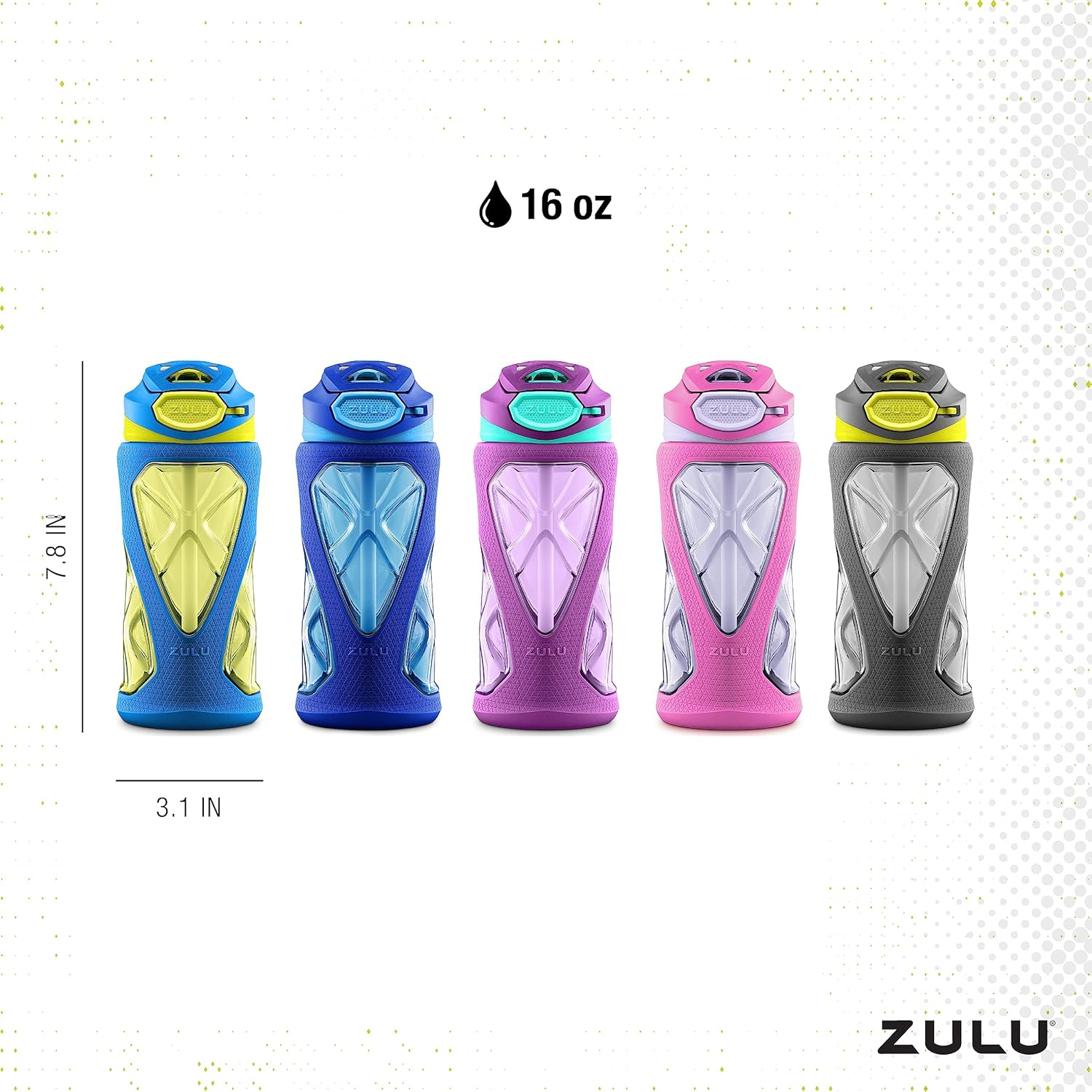 Blue and Yellow BPA-Free Plastic Kids Sports Water Bottle