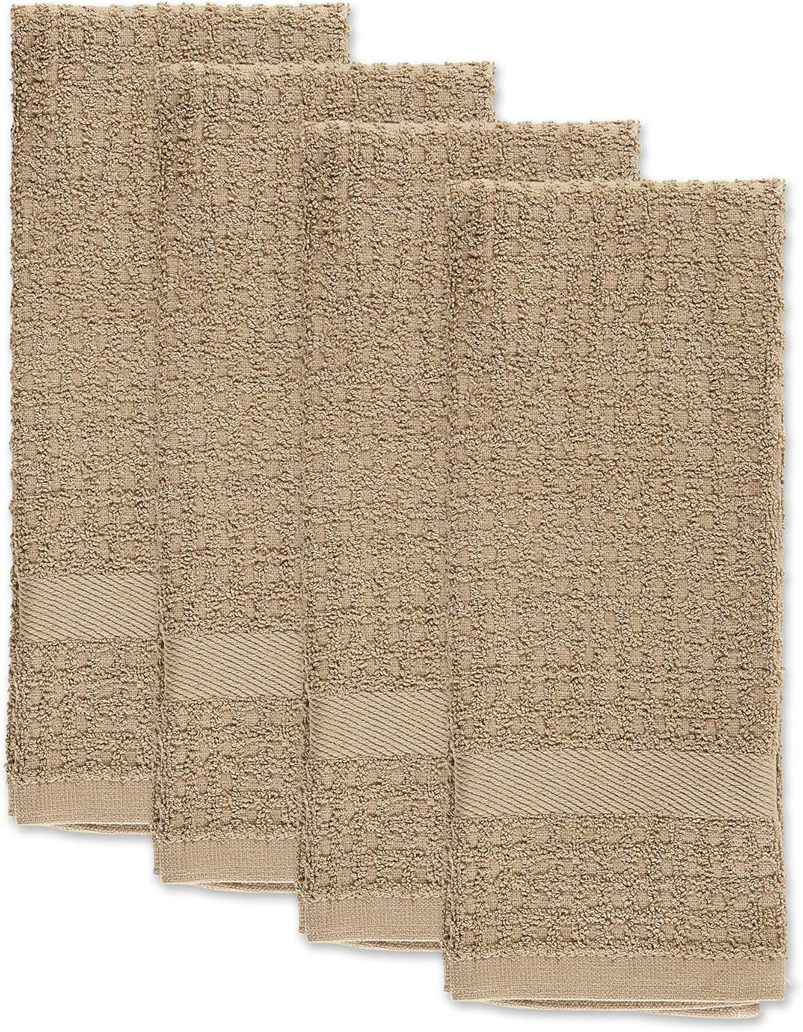 Solid Stone Waffle Terry Dishtowel (Set of 4)