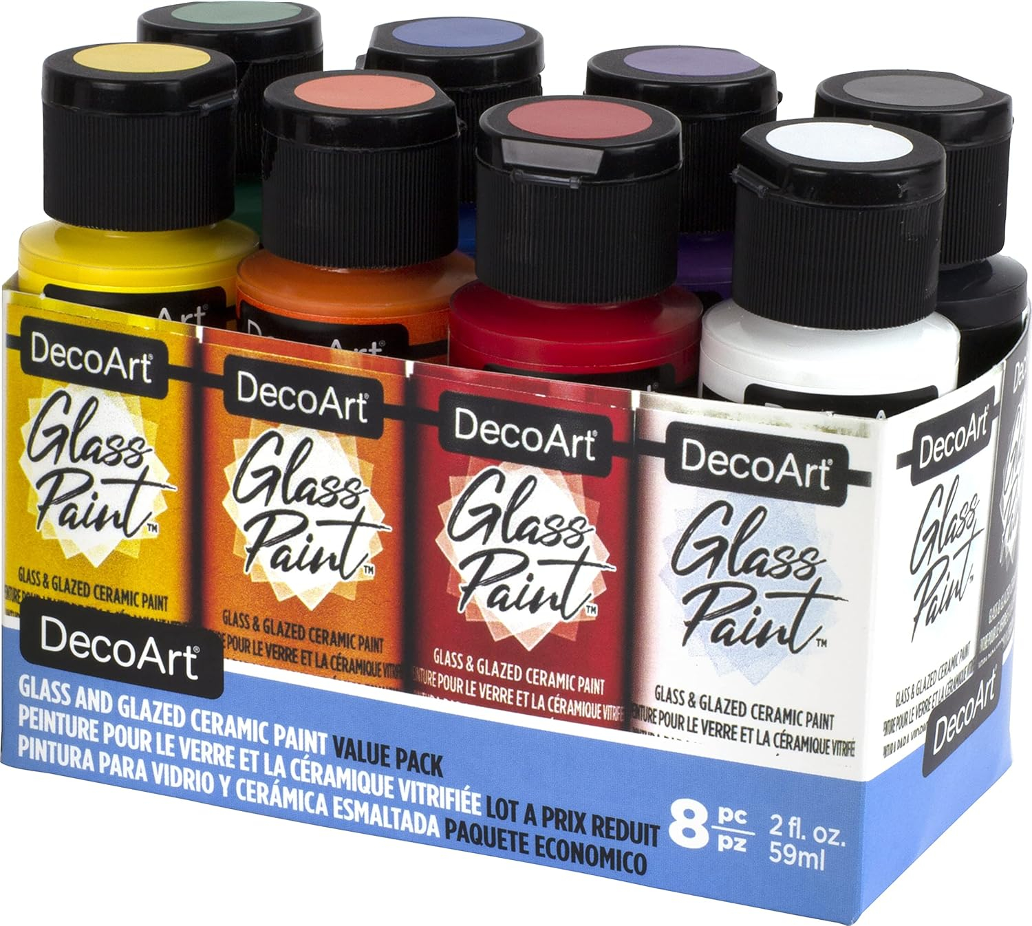 DecoArt Multicolor Acrylic Glass and Ceramic Paint Set