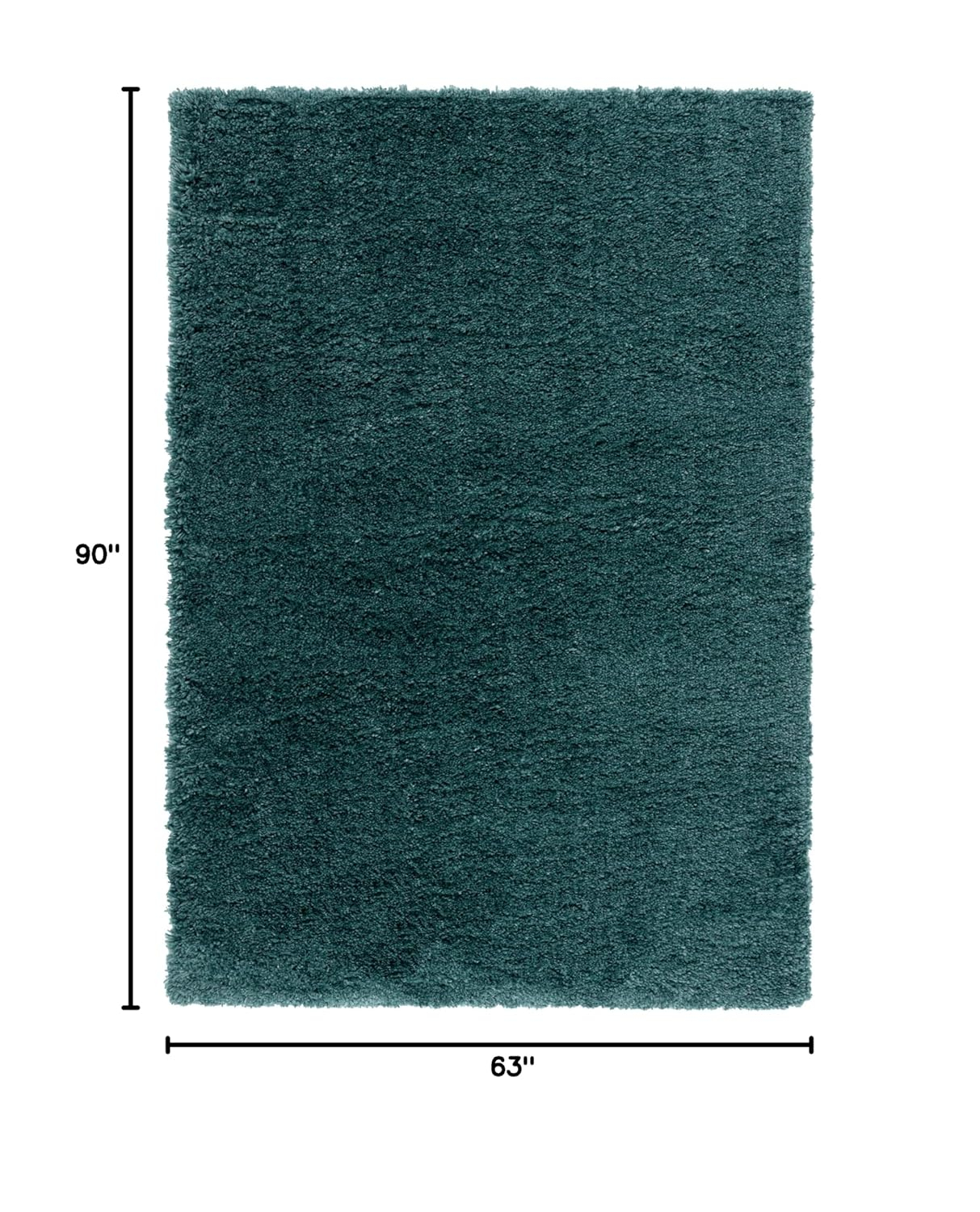 SAFAVIEH Fontana Jamie Solid Shag Area Rug, Dark Green, 5'3" x 7'6"