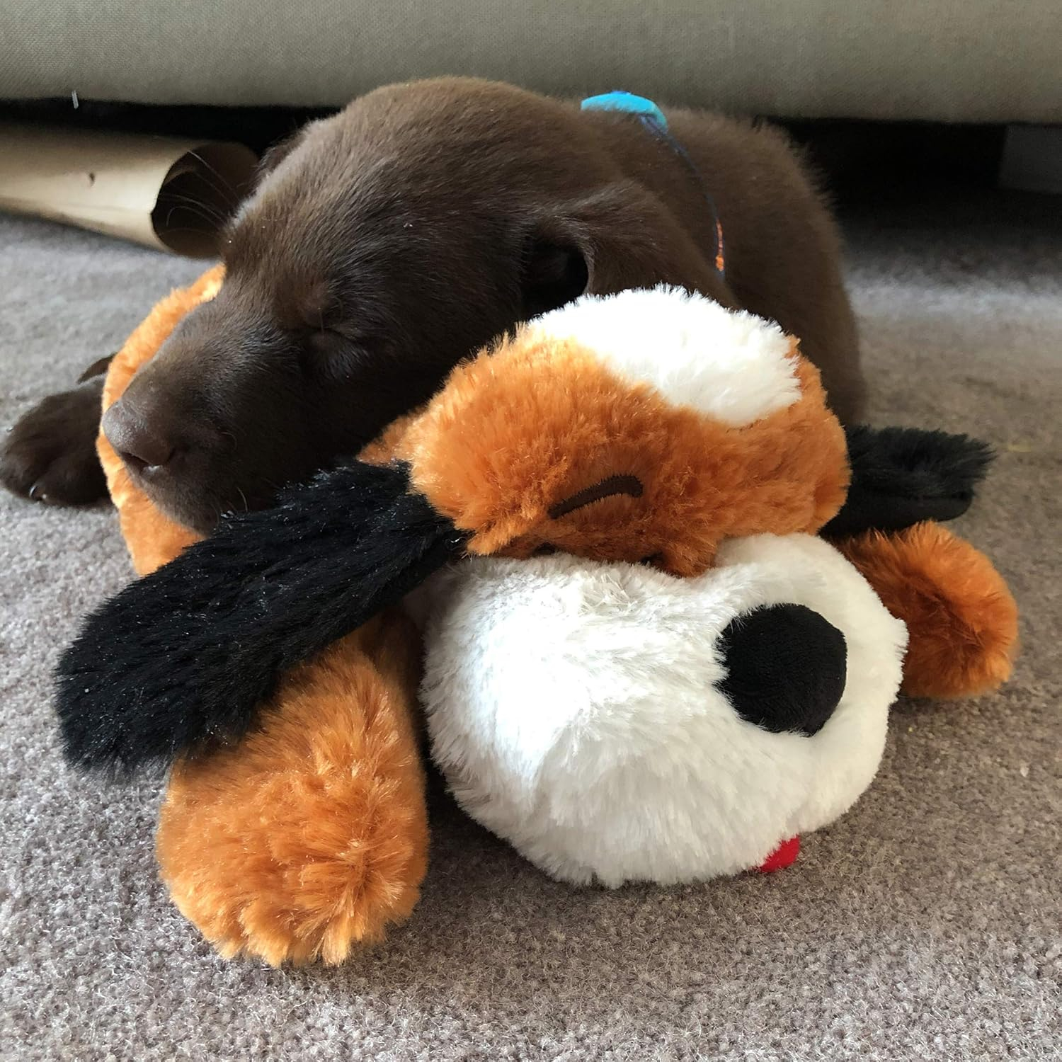 SmartPetLove Snuggle Puppy Behavioral Aid Toy, Brown and White