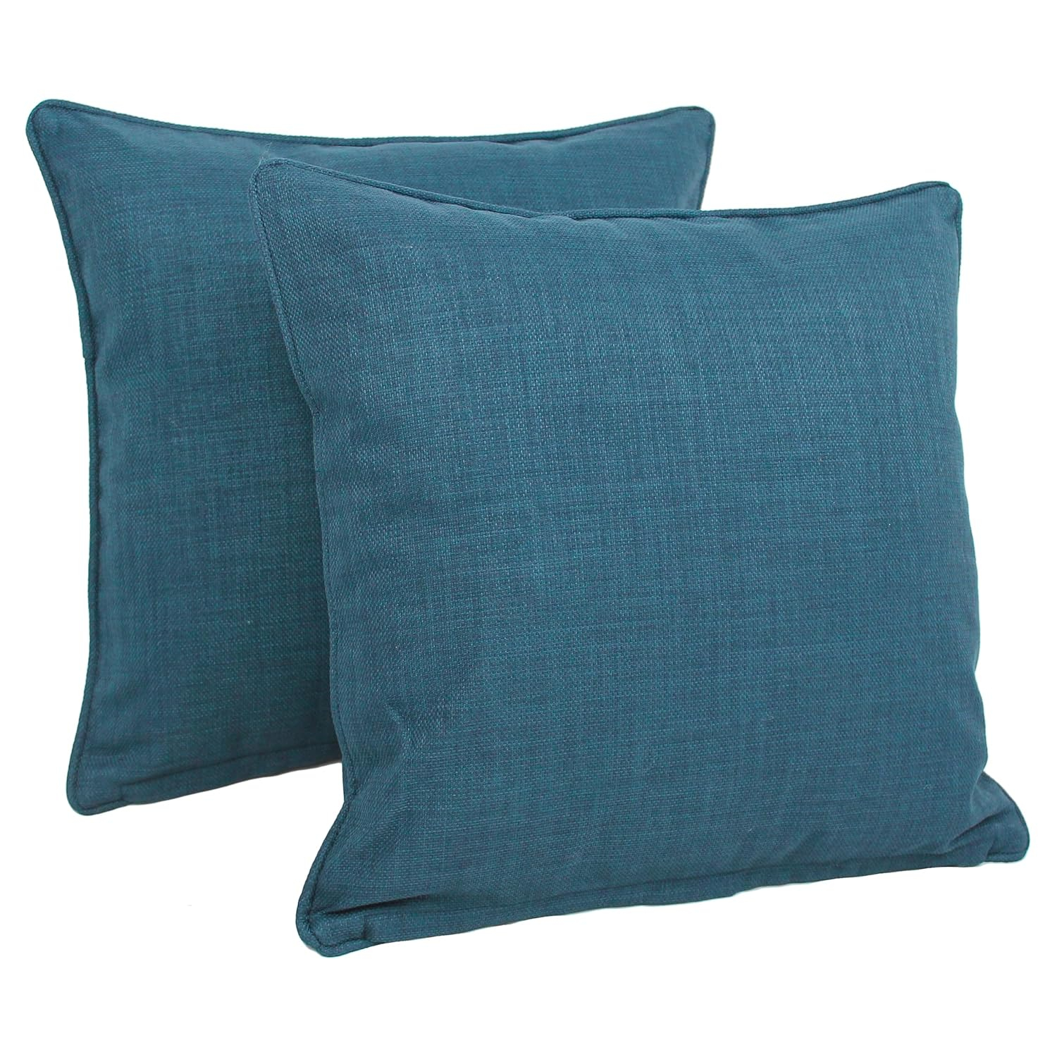Sea Blue Weather Resistant Square Outdoor Throw Pillow Set