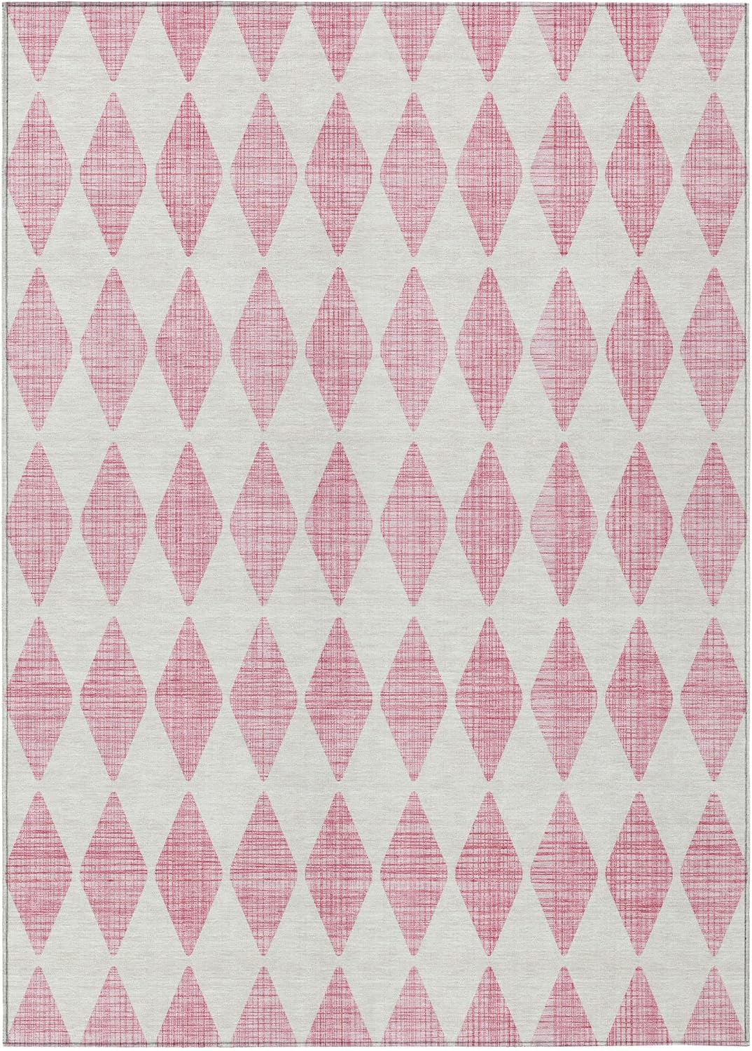 Addison Rugs Chantille Indoor/Outdoor Transitional Diamonds Pink Washable Rectangle Rug, 3' x 5'
