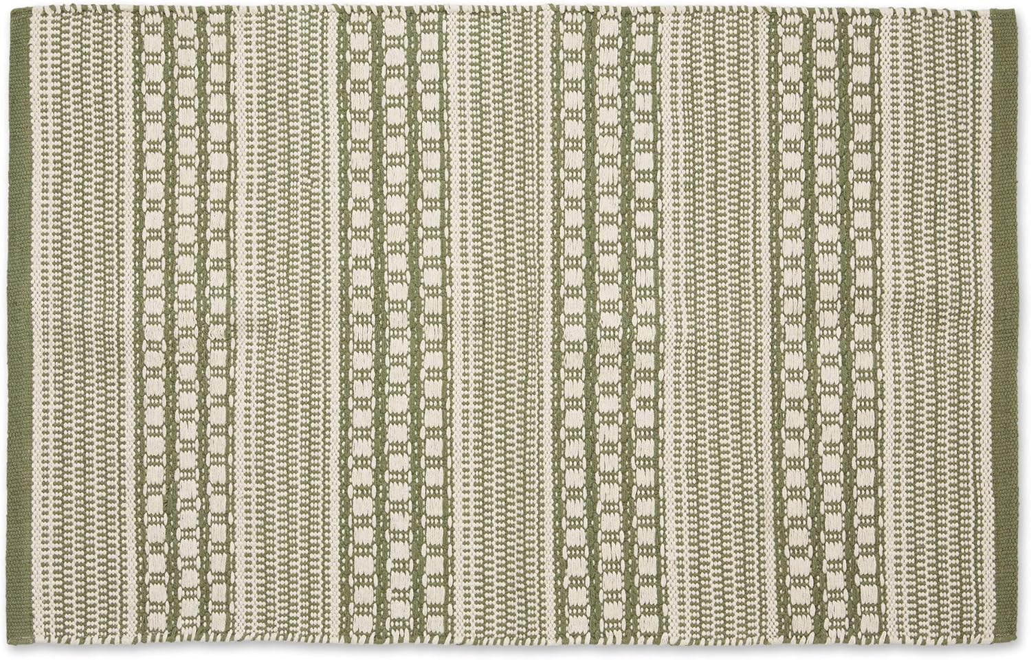 2 x 3 ft. Hand-Loomed Rug, Artichoke Green Dobby Stripe