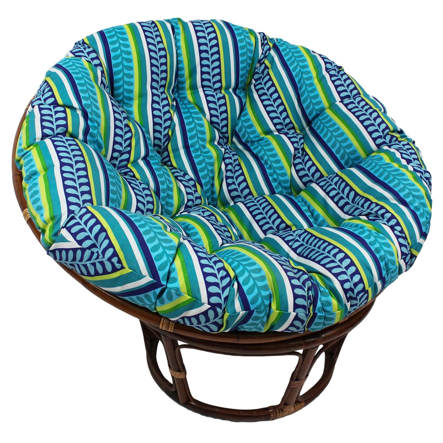 Blazing Needles 44-inch Patterned Outdoor Spun Polyester Papasan Cushion