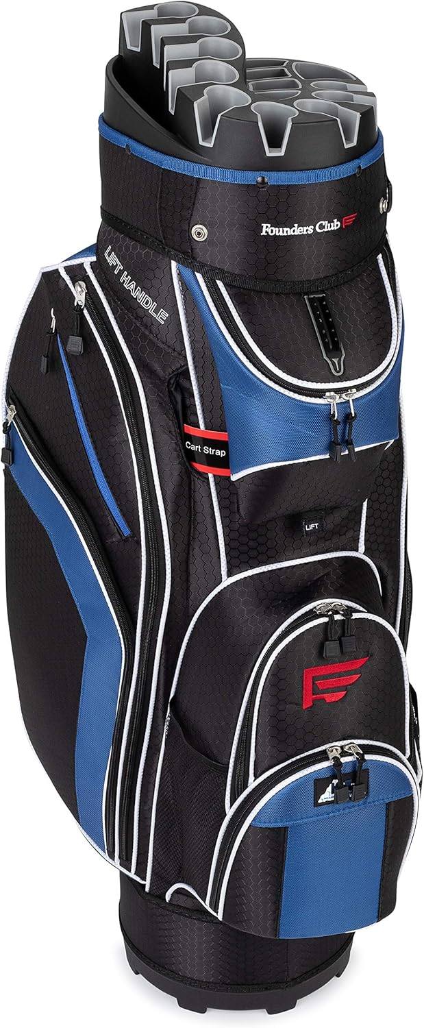 Founders Club Generation 2 Organizer Golf Cart Bag for Men with 14 Way Head Lock Anti Rattle Divider Top