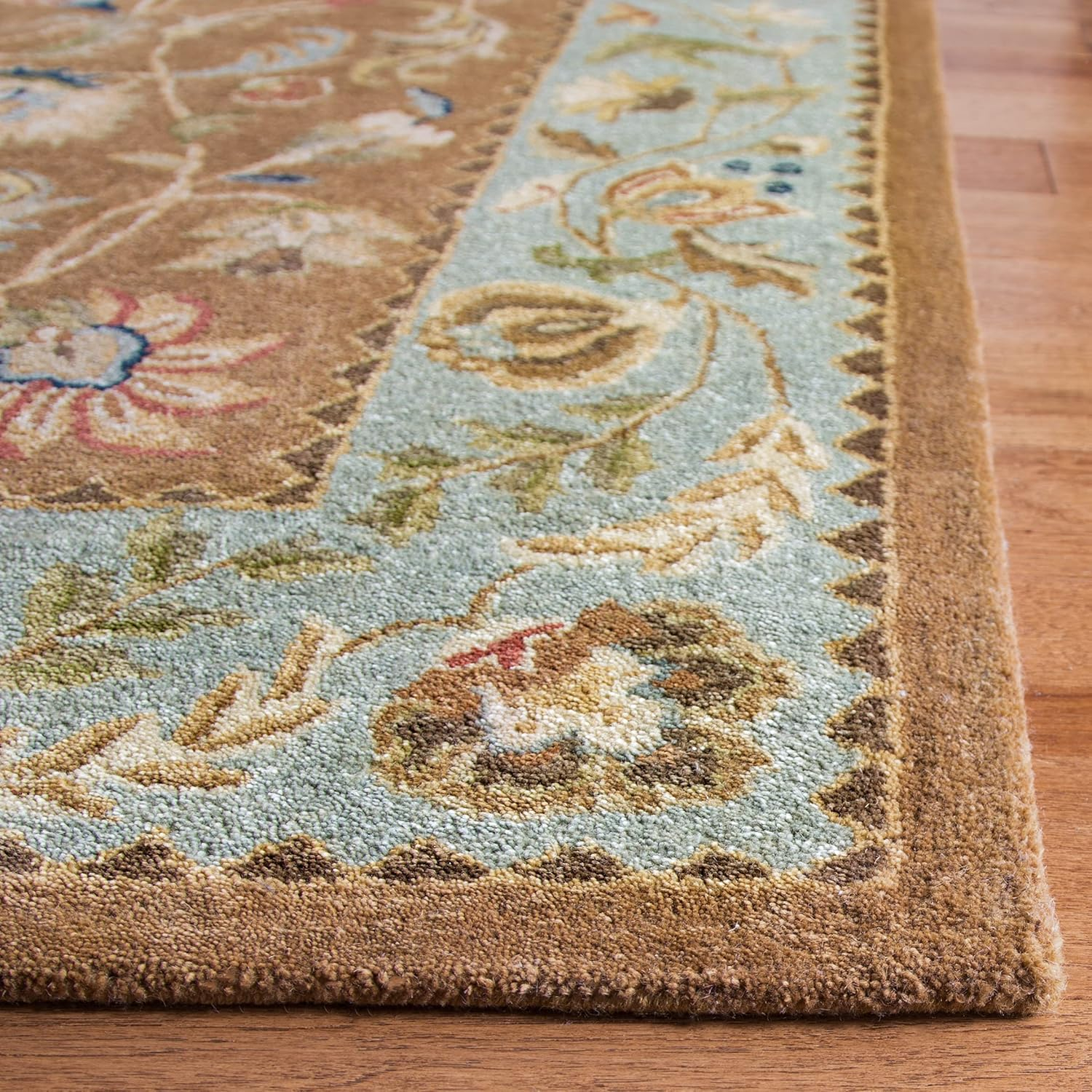 SAFAVIEH Bergama Michayla Traditional Wool Area Rug, Brown/Blue, 2' x 3'