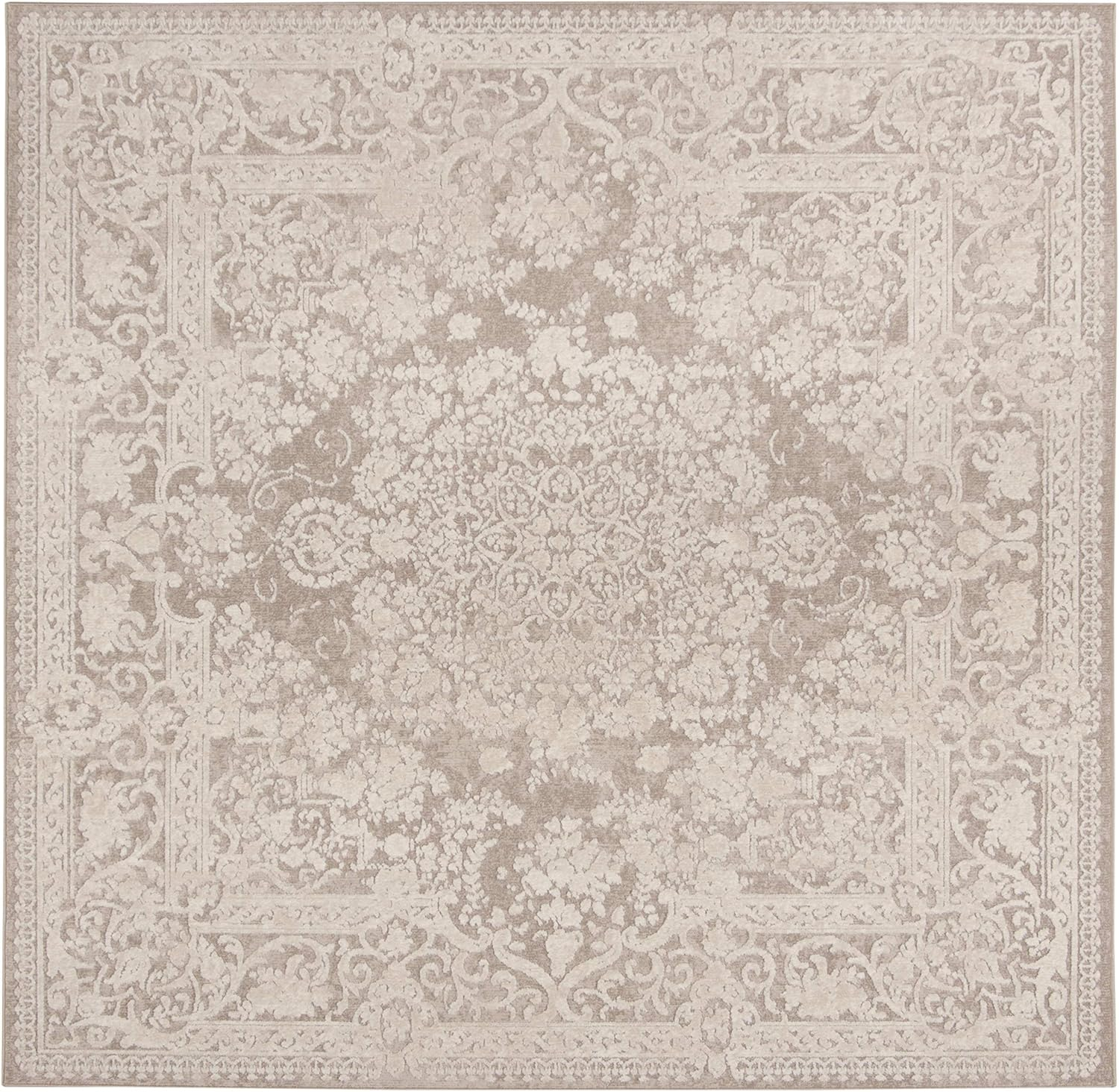 SAFAVIEH Reflection Sophia Traditional Area Rug, Beige/Cream, 10' x 10' Square
