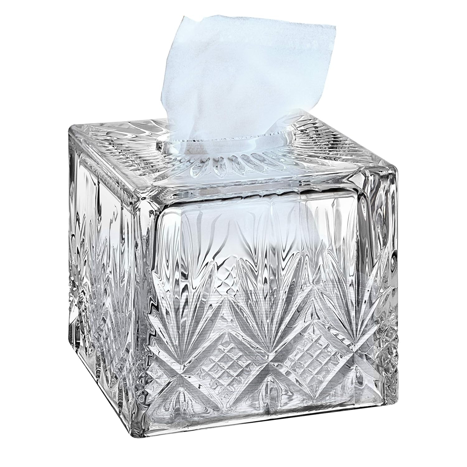 Godinger Dublin Clear Crystal Tissue Box