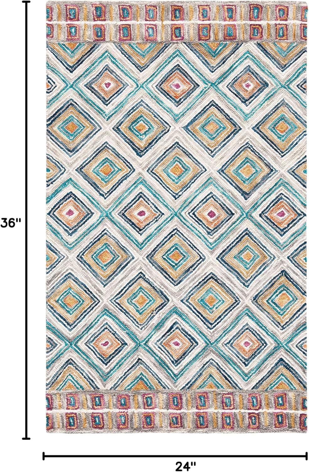 SAFAVIEH Aspen Maurice Geometric Wool Area Rug, Green/Red, 2' x 3'
