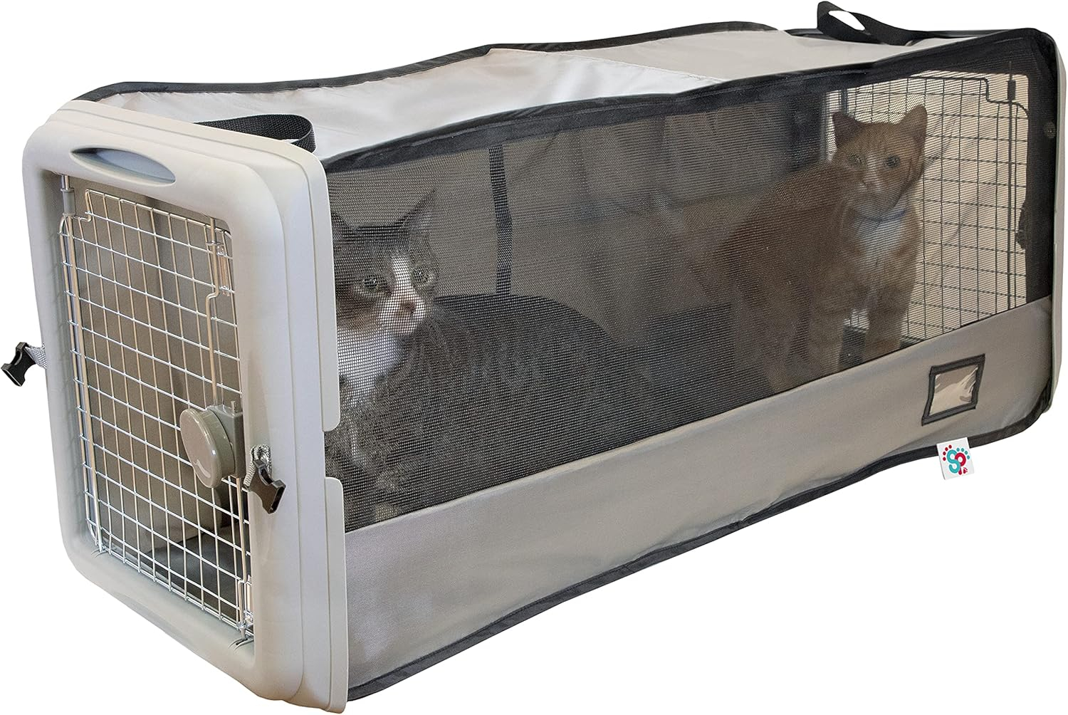 Large Portable Waterproof Pet Travel Kennel with Mesh Panels