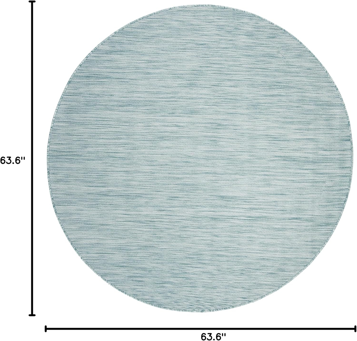 SAFAVIEH Beach House Tayler Solid Indoor/Outdoor Area Rug, Aqua, 5'3" x 5'3" Round