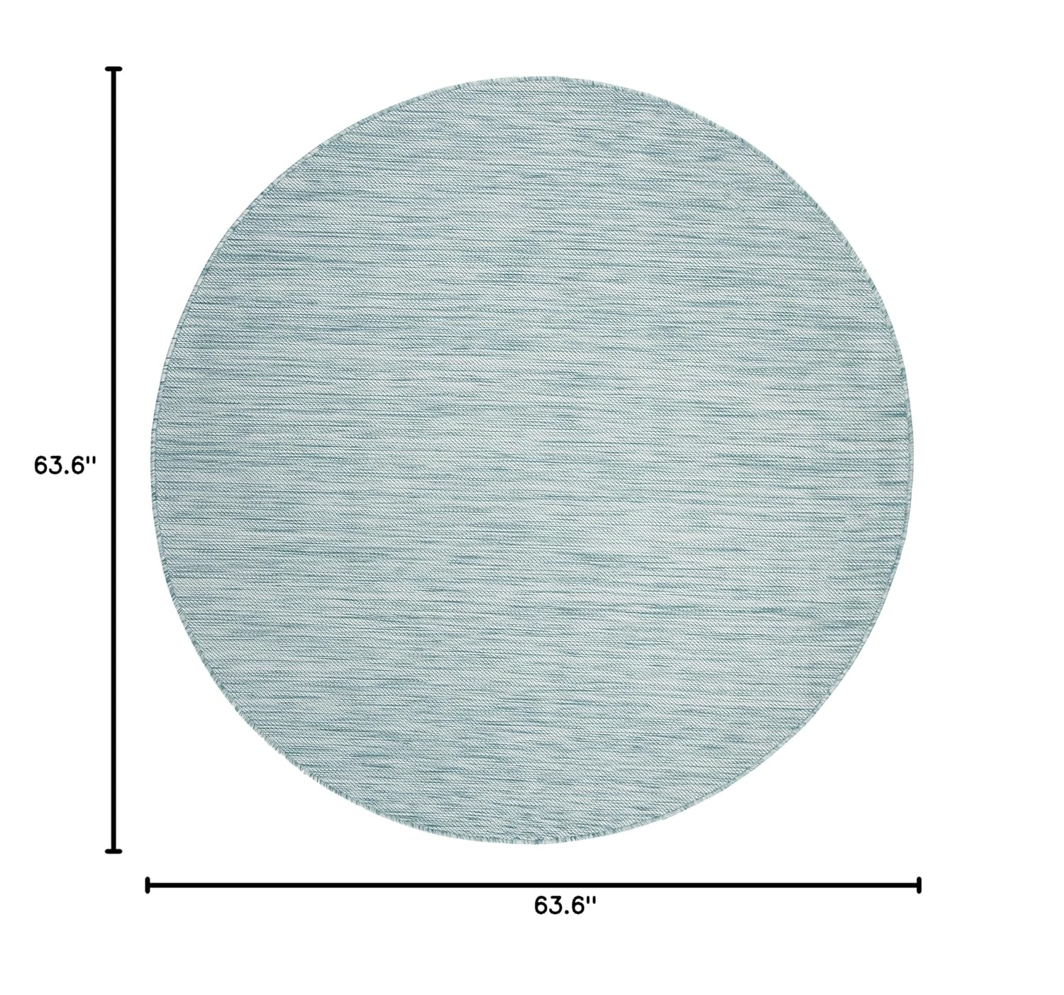 SAFAVIEH Beach House Tayler Solid Indoor/Outdoor Area Rug, Aqua, 5'3" x 5'3" Round