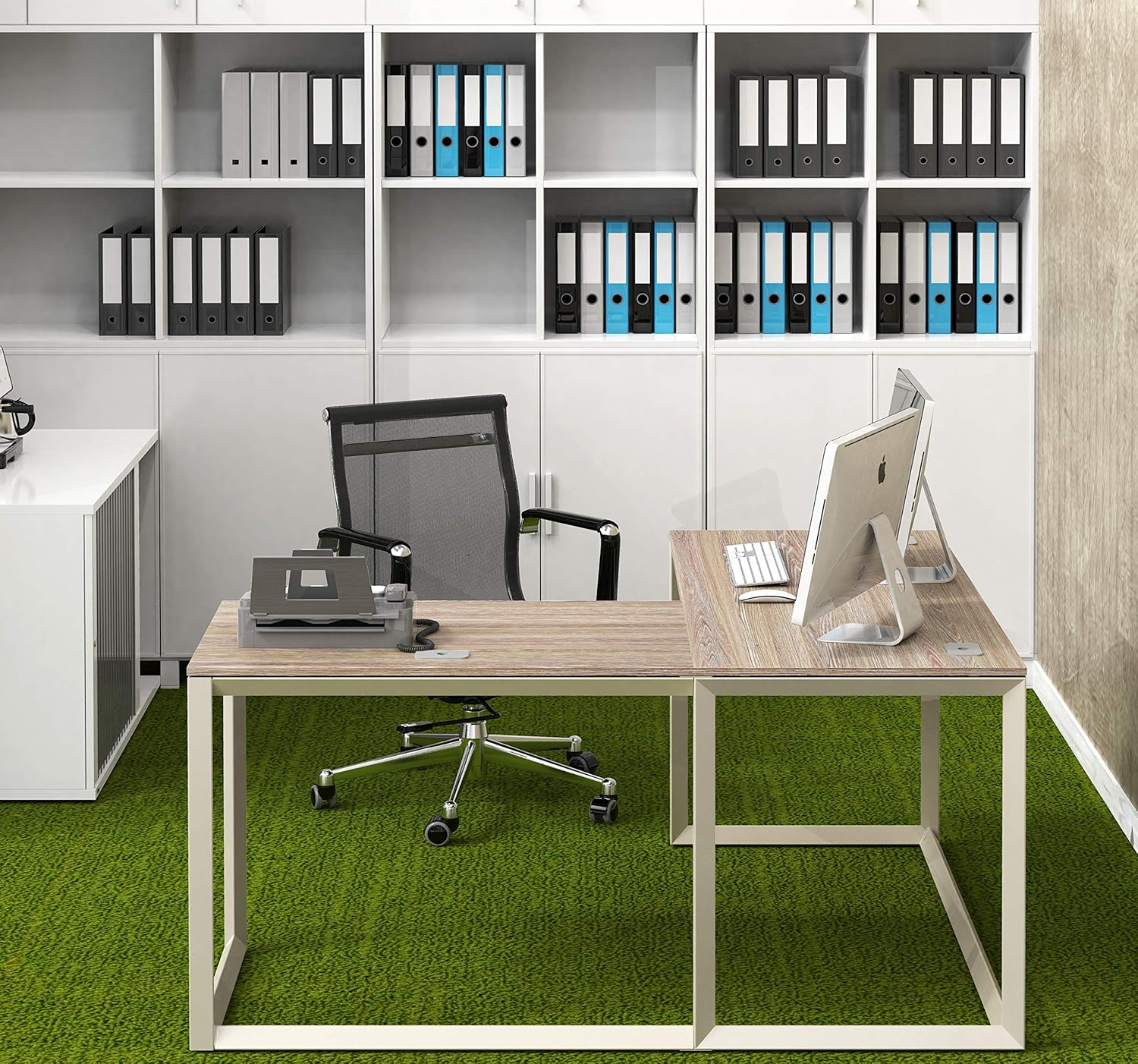 SHW Triangle-Leg L-Shaped Home Office Computer Desk
