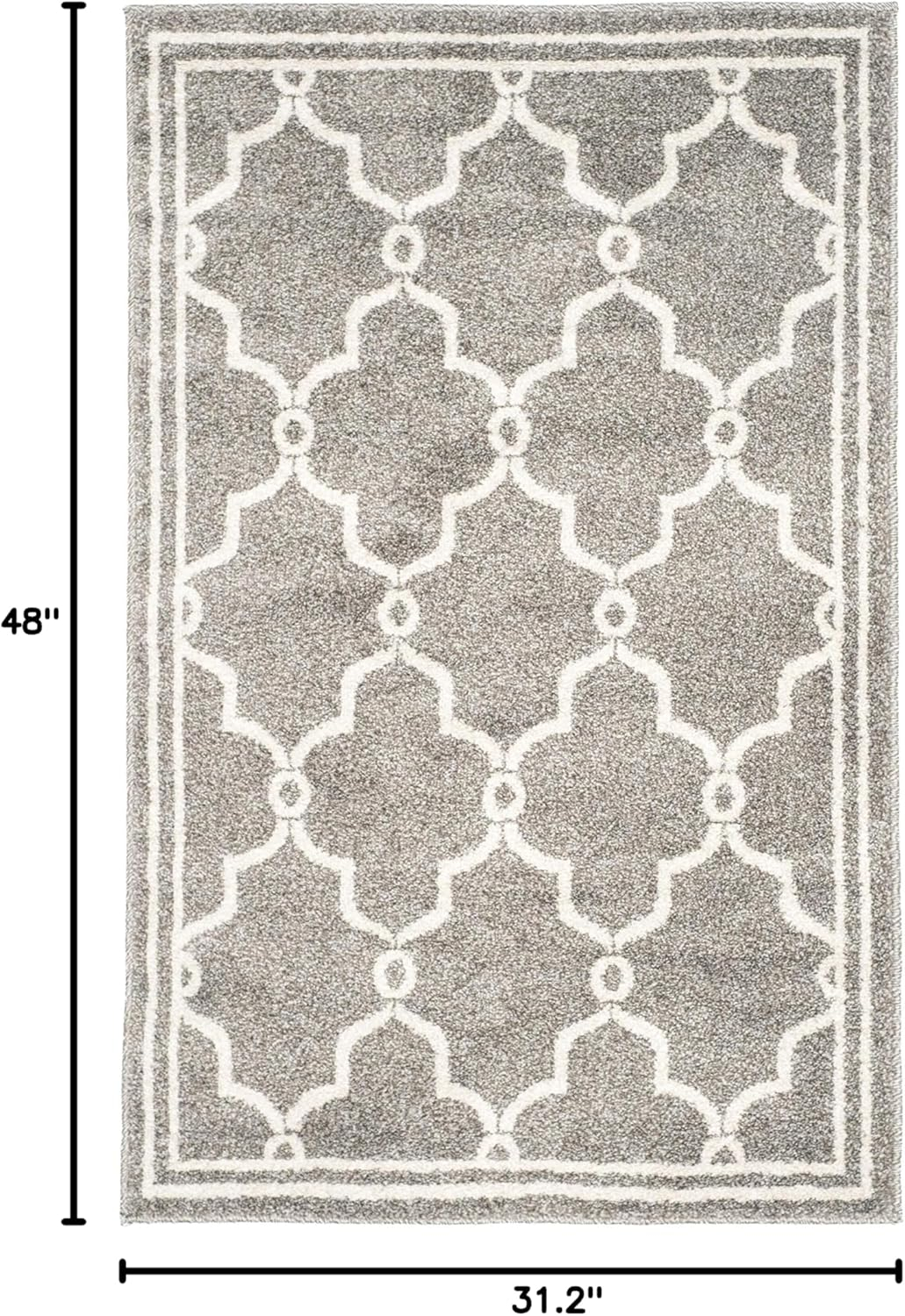 SAFAVIEH Amherst Wesley Geometric Area Rug, Dark Grey/Beige, 2'6" x 4'