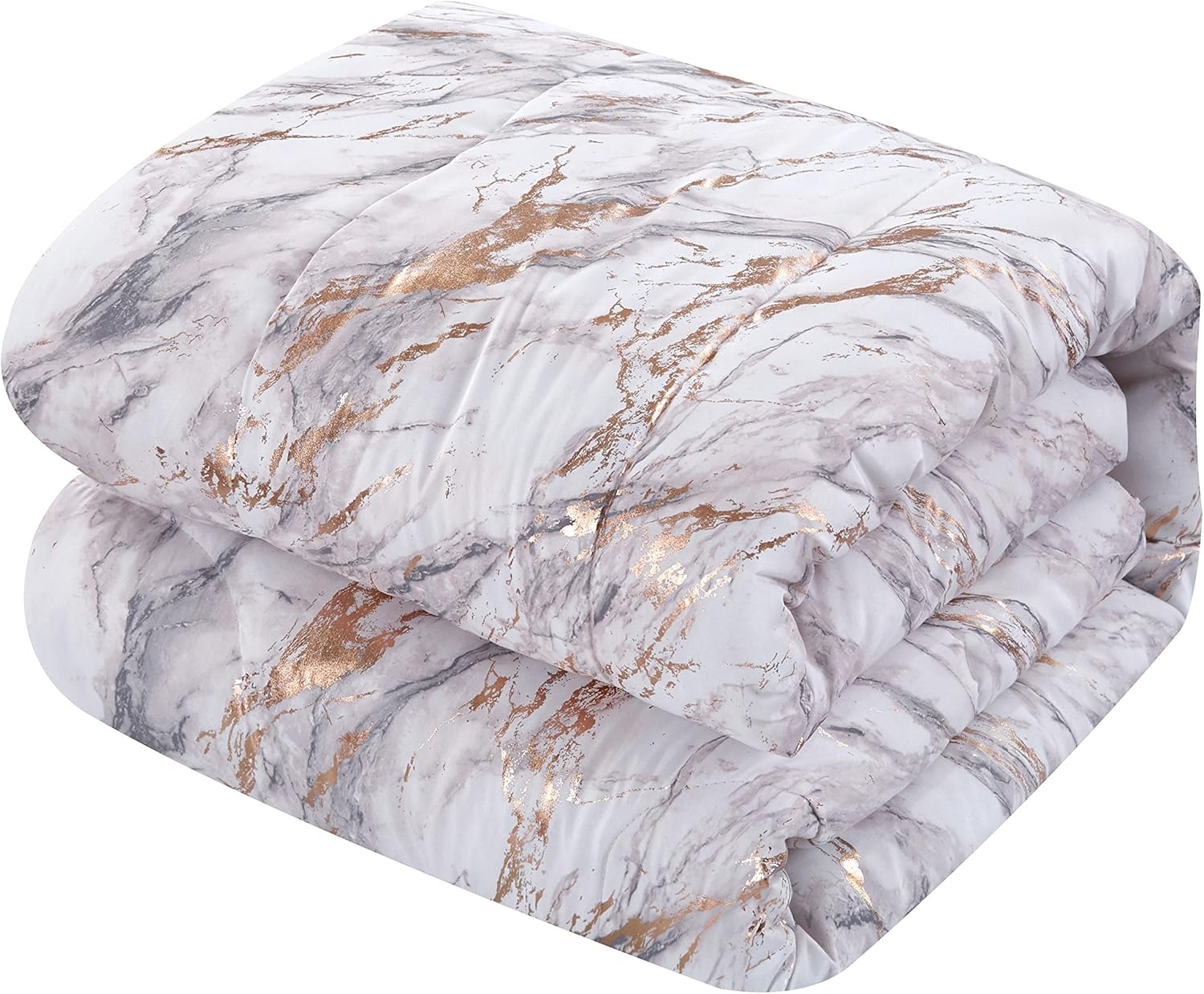 Pop Shop Marble Comforter Set, Twin, Rose Gold T