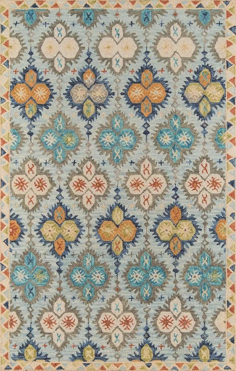 Momeni Tangier Hand Tufted Wool Blue Area Rug 3'6" X 5'6"