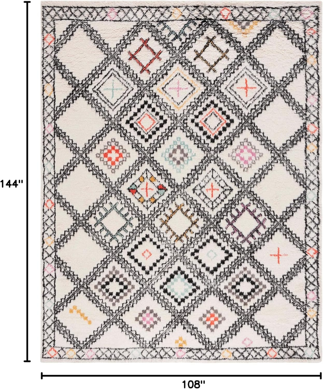 SAFAVIEH Kenya Norwood Geometric Braided Area Rug, Natural/Multi, 9' x 12'