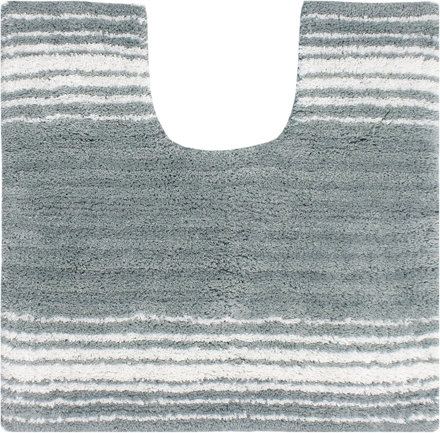 Home Weavers Gradation Collection 100% Cotton Bath Rug, Soft & Absorbent Bath Mat, Non-Slip, Machine Washable Rug for Bath Floor, 20"x20" Contour, Gray