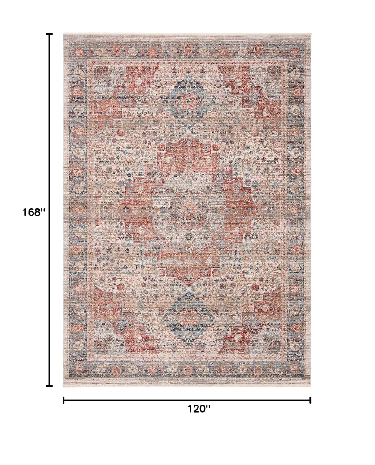 Ivory and Pink 10' x 14' Synthetic Medallion Rug