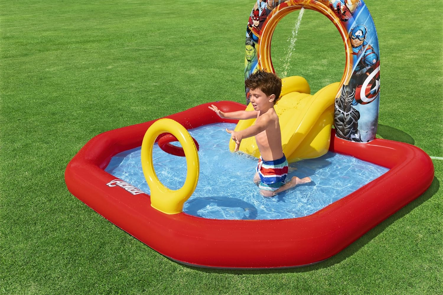 Bestway Marvel's Avengers Assemble Kids Inflatable Water Play Center | Outdoor Summer Pool Toy for Children Ages 2+