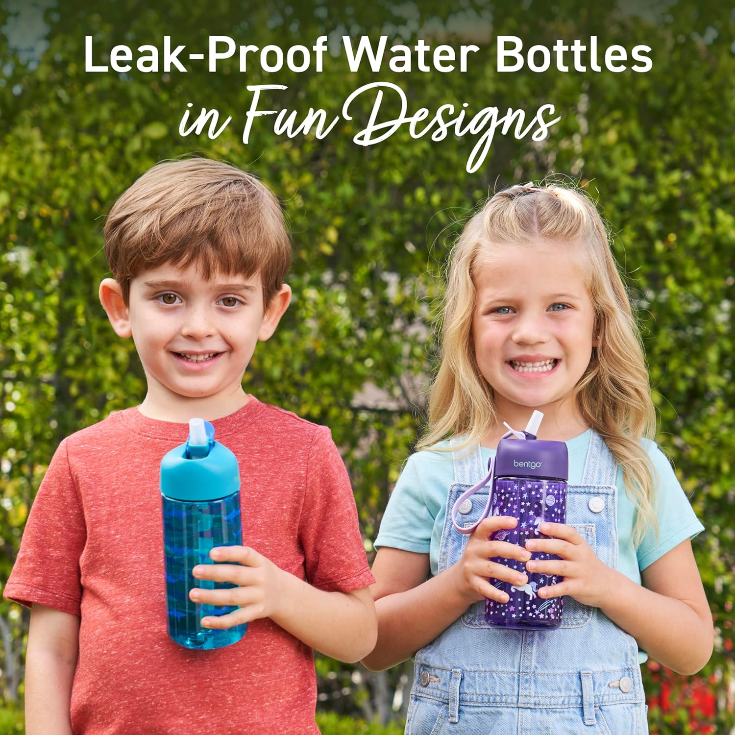 Bentgo® Kids Water Bottle - New & Improved 2023 Leak-Proof, BPA-Free 15 oz. Cup for Toddlers & Children - Flip-Up Safe-Sip Straw for School, Sports, Daycare, Camp & More (Unicorn)