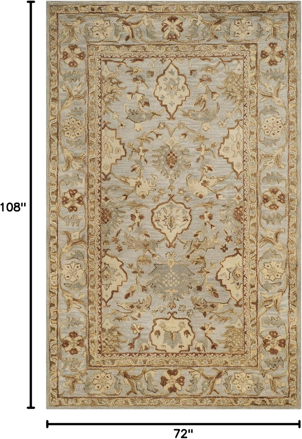Antiquity AT60 Hand Tufted Area Rug - Light Grey - 6'x9' - Safavieh.