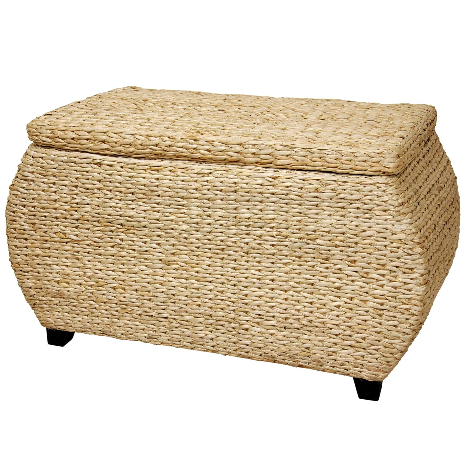 Oriental Furniture Woven Rush Grass Fiber Storage Box - Natural