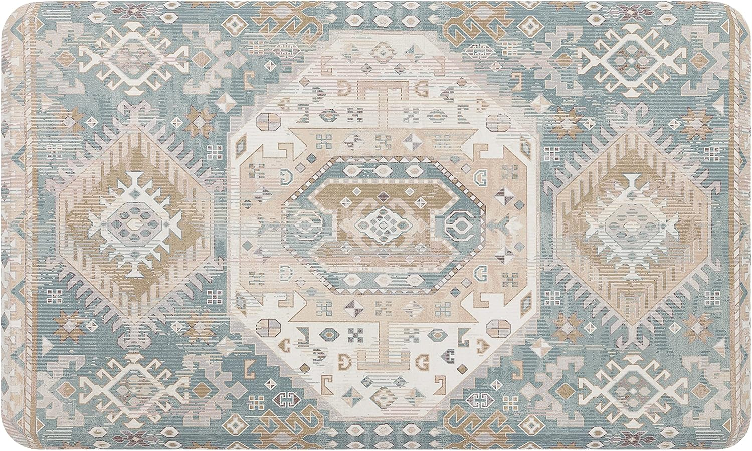 Mohawk Home Dri-Pro Cushion Kitchen Mat, Damask Nouveau, Tan, 1' 6" X 2' 6"