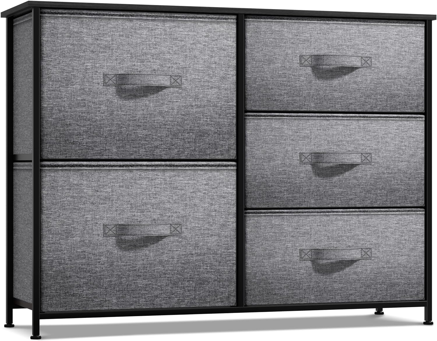 Sorbus Dresser with 7 Drawers - Chest Organizer Tower Unit with Steel Frame, Wood Top, Easy Pull Fabric Bins - Storage Furniture for Bedroom, Hallway, Closet & Office Organization