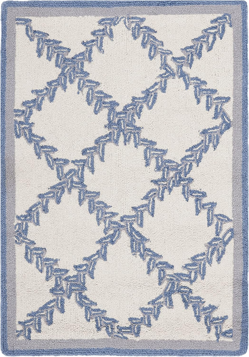 Chelsea HK230 Hand Hooked Accent Rug - Ivory/Light Blue - 1'8"x2'6" - Safavieh.