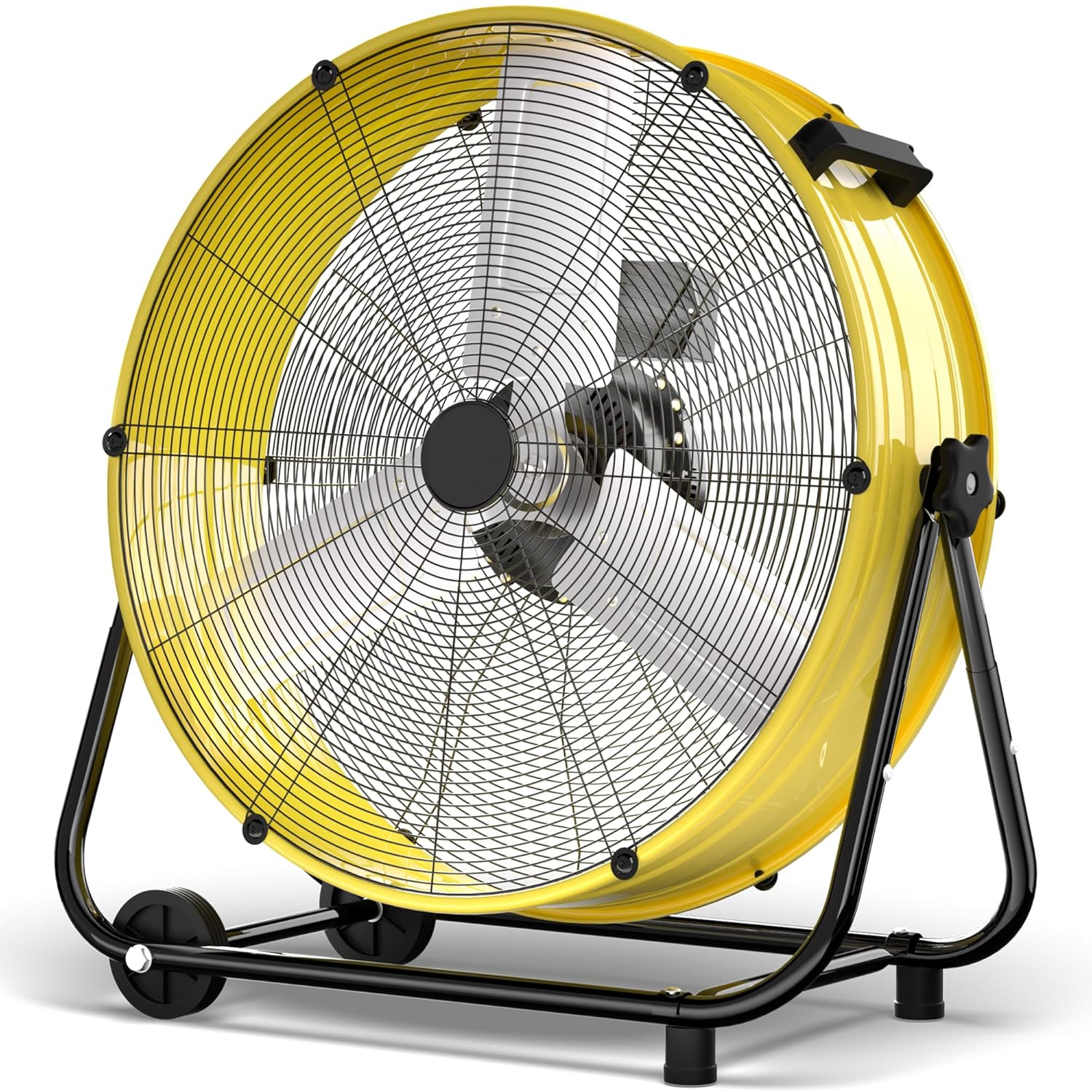 14000 CFM Heavy Duty Industrial Drum Fan, 30 Inch 550W High Velocity Floor Fan with 3 Speeds, 360° Tilt Metal Garage Fan for Warehouse, Commercial, Workshop, Factory and Basement