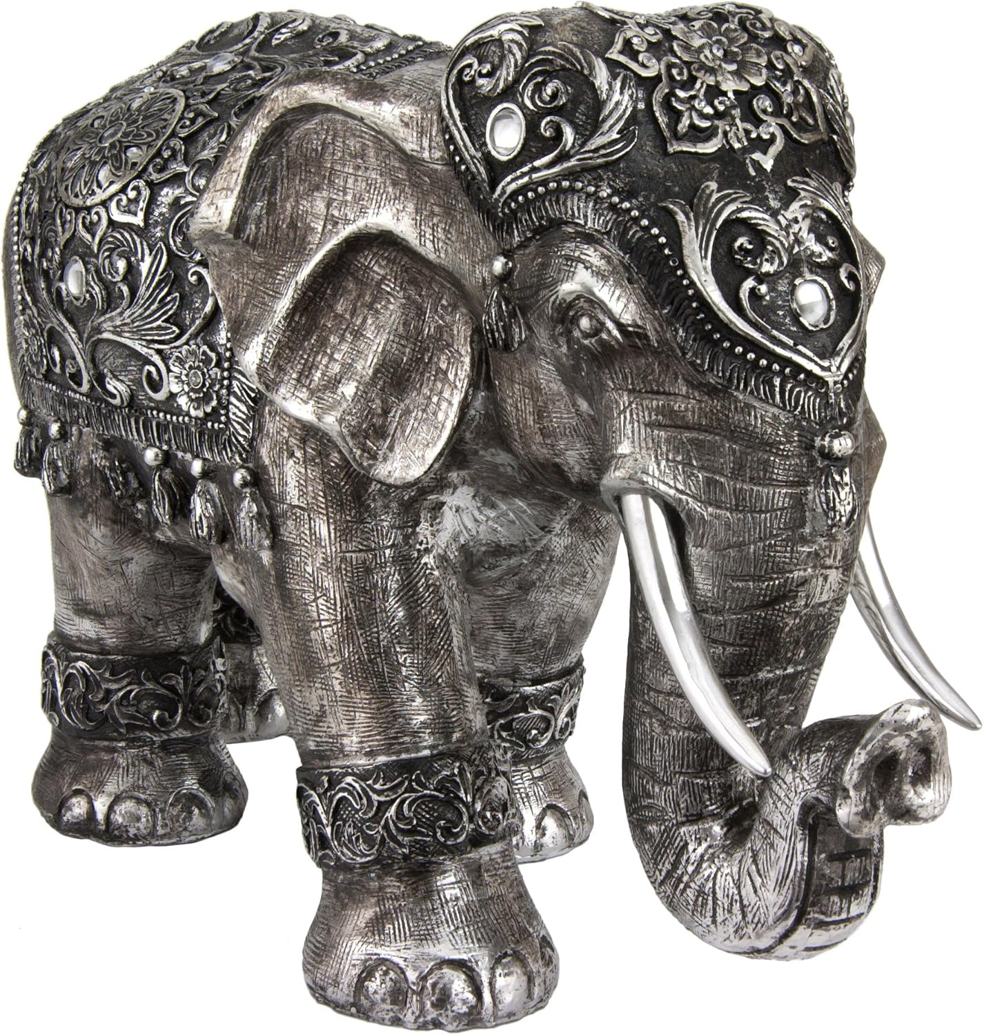 Oriental Furniture 20" Auspicious Elephant Statue, Figurine, Statue, animal, Indian, Asian, Decorative item