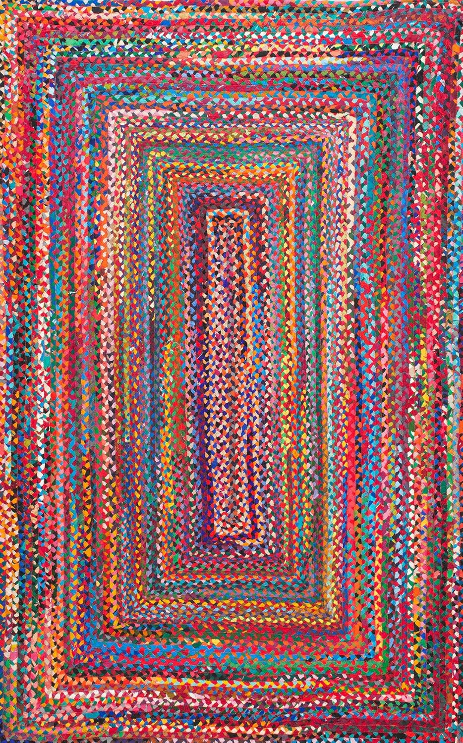 Jaipur Art And Craft Natural Fiber Chindi Cotton Handmade 10x14 Square feet (300x420 cm) Rectangular Area Rug
