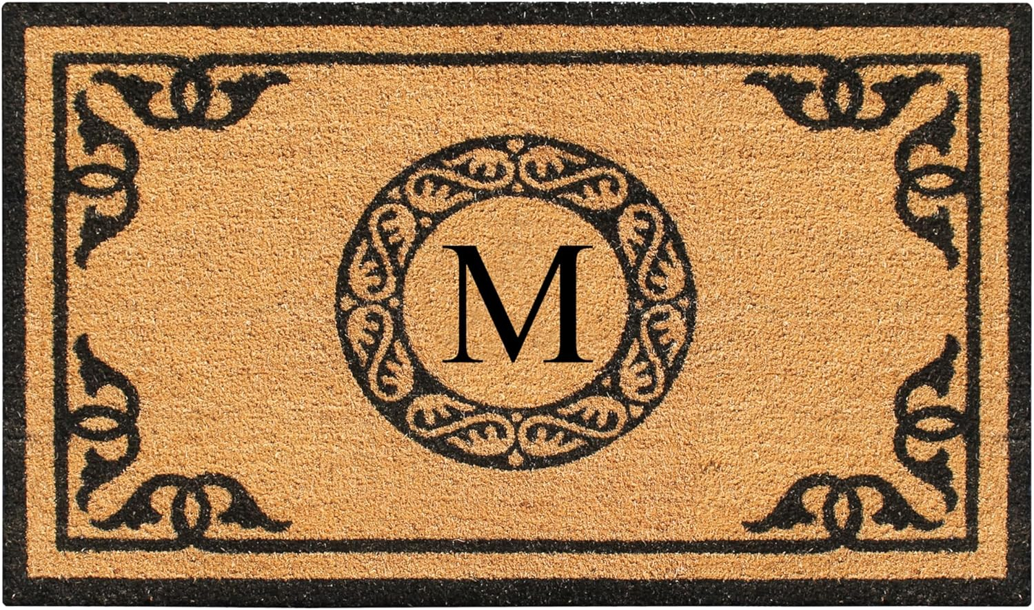 A1HC First Impression Hand Crafted by Artisans Geneva Monogrammed Entry Doormat, 24"X39" M