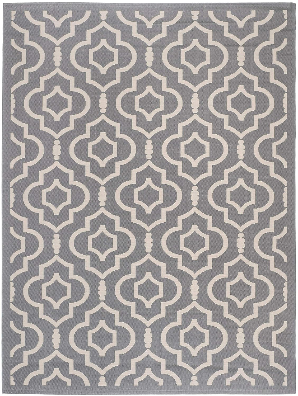 Safavieh Courtyard Alexa Geometric Indoor/Outdoor Area Rug, 9' x 12', Anthracite/Beige