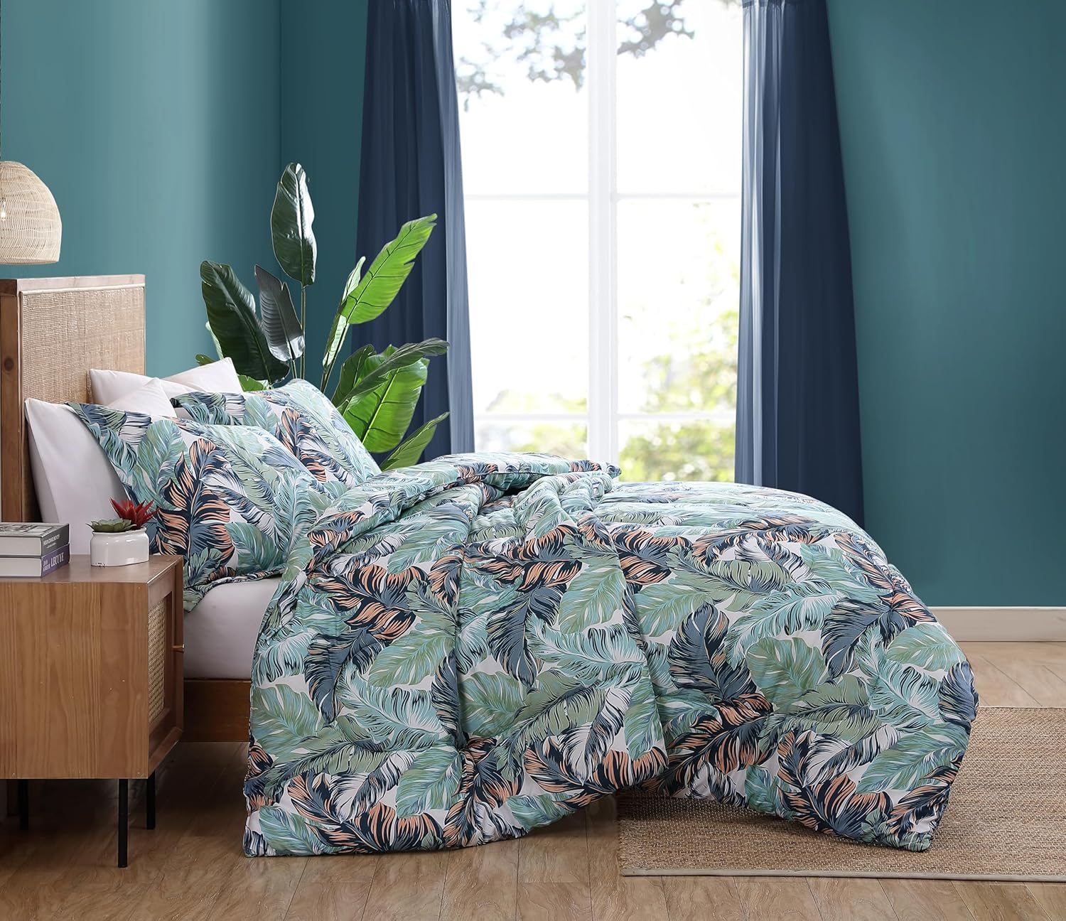 Caribbean Joe  3PC Comforter Set Full - Queen - Camo Palm