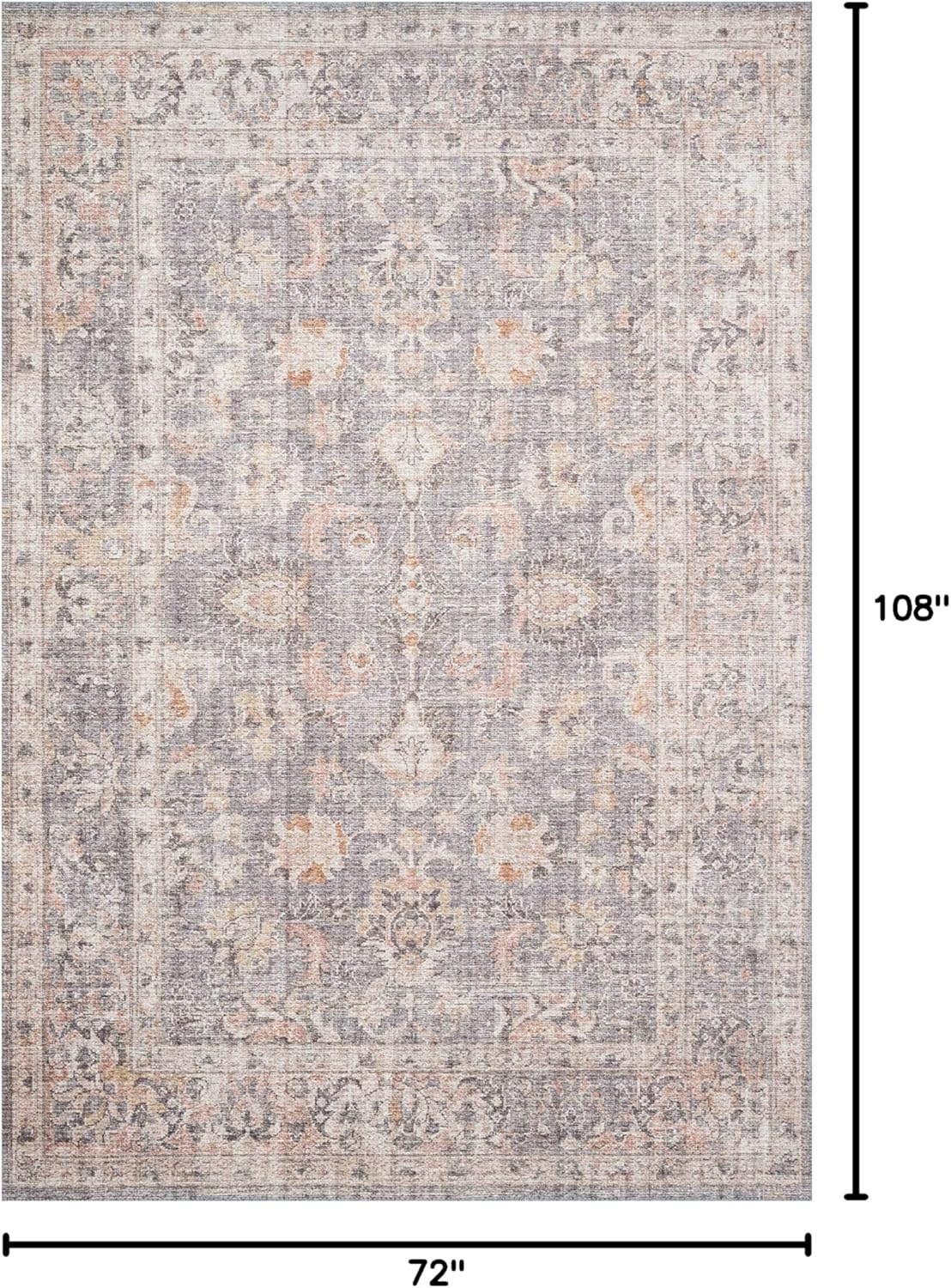 Loloi II Skye Collection SKY-01 Grey/Apricot 6'-0" x 9'-0" Area Rug