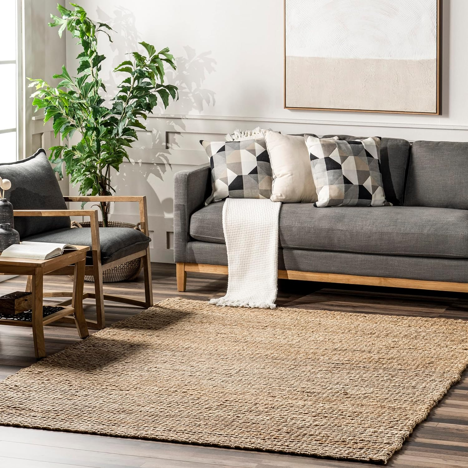 nuLOOM Hailey Handwoven Jute Area Rug, 5' x 8', Natural