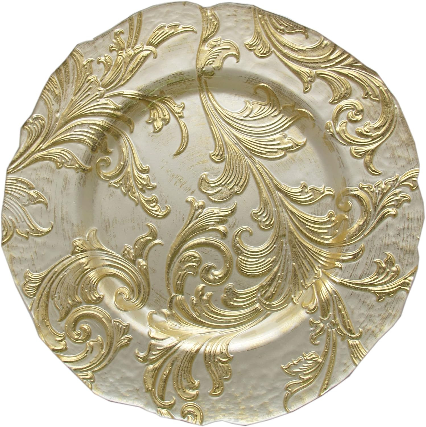 ChargeIt! By Jay Charge It by Jay Vanessa Charger 13” Decorative Glass Service Plate, gold