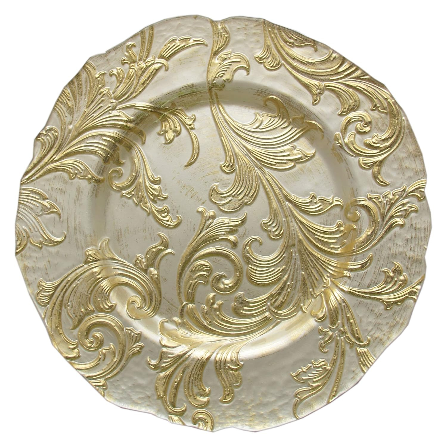 ChargeIt! By Jay Charge It by Jay Vanessa Charger 13” Decorative Glass Service Plate, gold