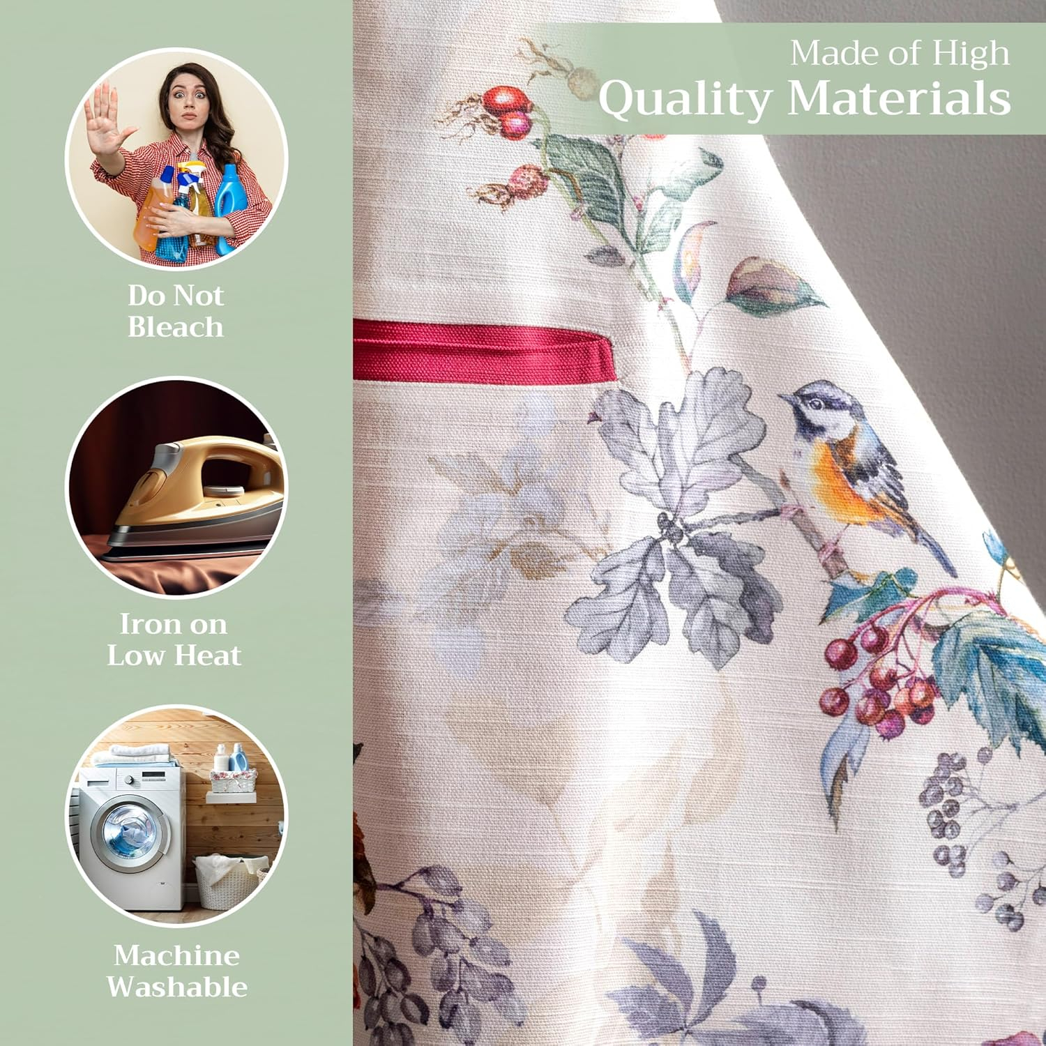Cotton Apron with Center Pocket, Kitchen Unisex Cloth Apron (1 Piece) with Long Ties for Painting Cooking Baking Restaurant