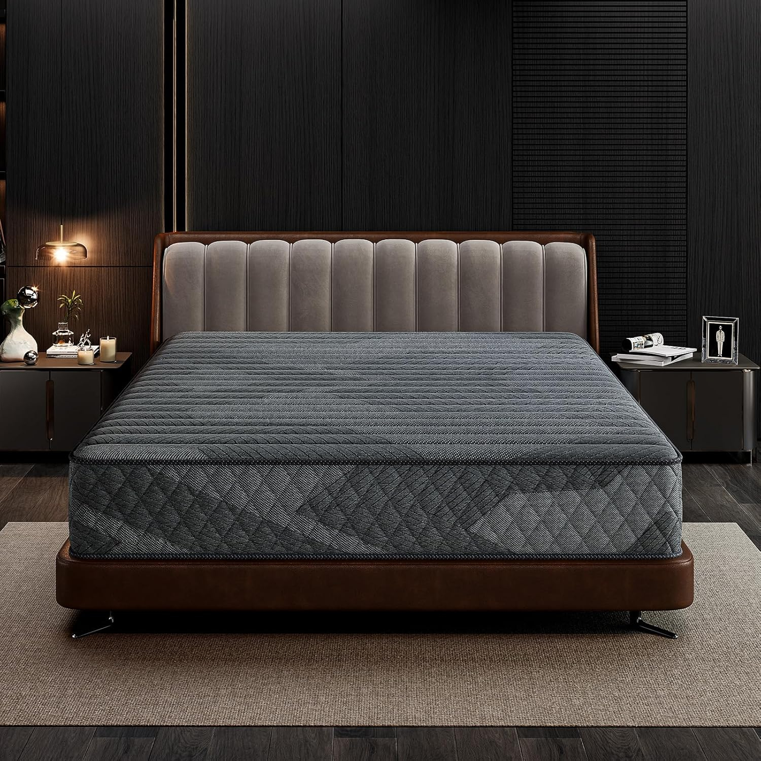 Queen Mattress, 10 Inch Medium Firm Hybrid Mattress with Pocketed Springs, Breathable Convoluted Foam, Queen Size Mattress in a Box with Pressure Relief and Support, Antistatic, CertiPUR-US Certified