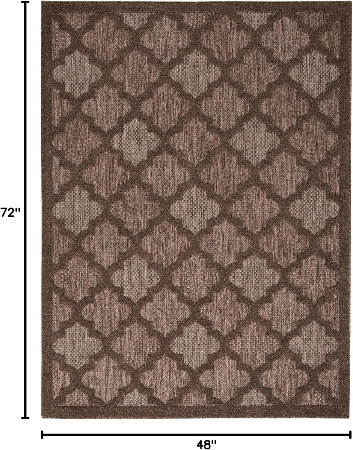 Nourison Easy Care 4' x 6' Brown Fabric Modern Area Rug (4' x 6')