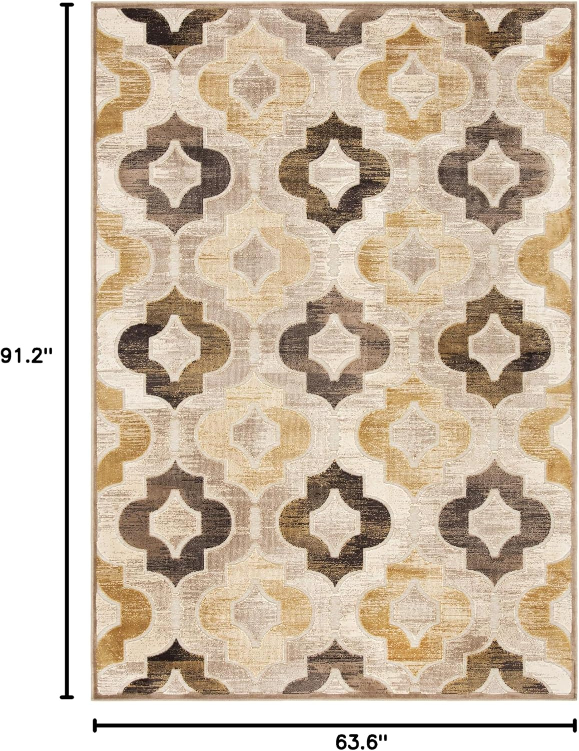 SAFAVIEH Paradise Lakisha Geometric Tessellation Area Rug, Taupe/Multi, 5'3" x 7'6"