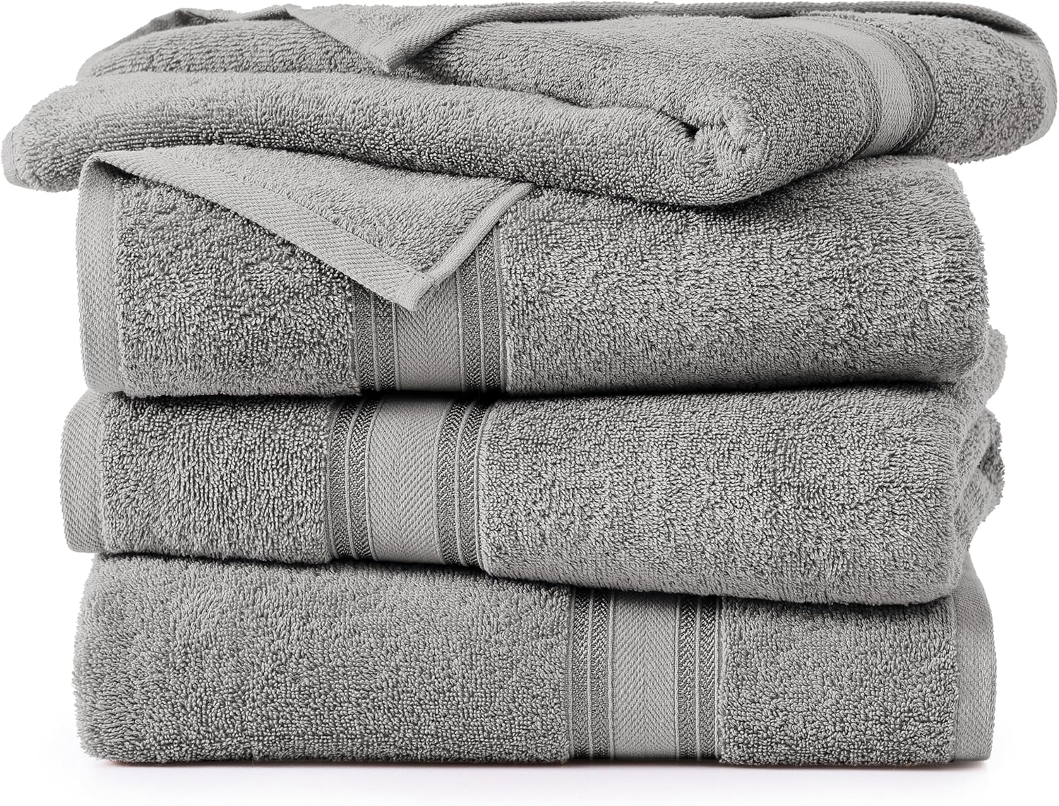LANE LINEN Extra Large Bath Towels for Bathroom- 100% Cotton Bath Sheets, Body Towels, Hotel Towels, 100% Cotton Towels for Bathroom, Quick Dry Bath Towels Set of 4- Space Grey Bath Towels Large Size