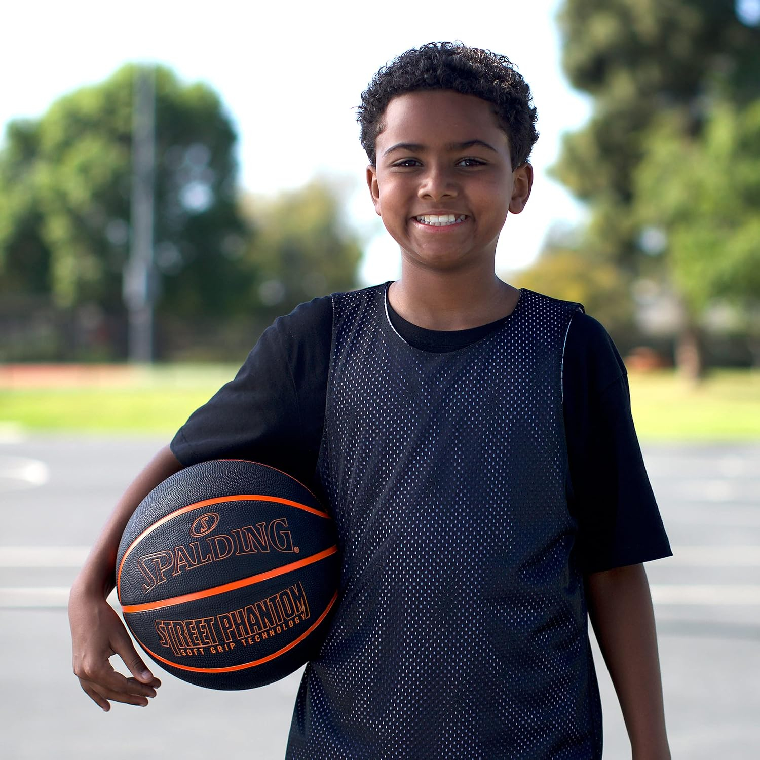 Spalding Street Phantom 29.5" Outdoor Basketball - Neon Orange/Black