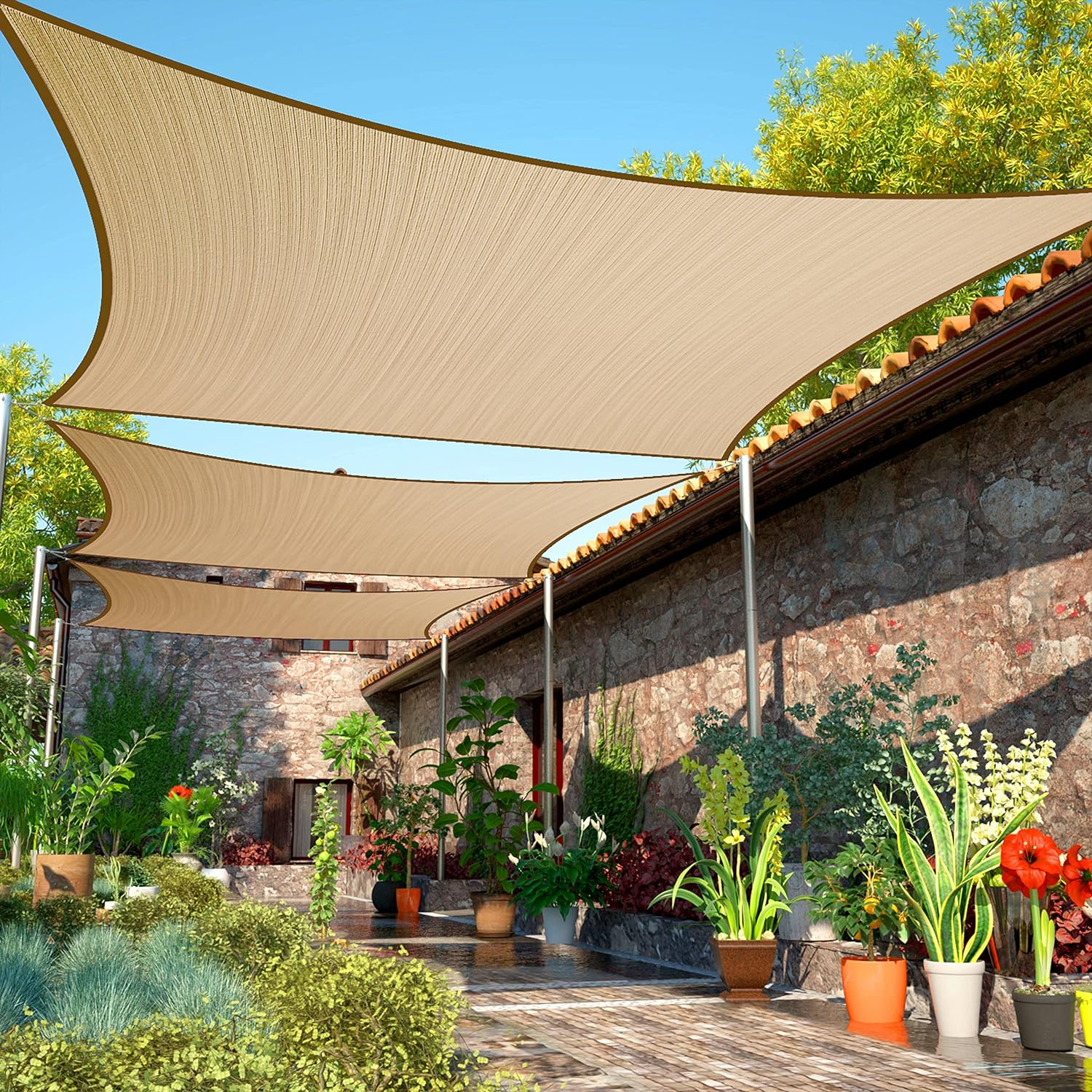 Royal Shade Royal shade Rectangle Shade Sail，95% UV Blockage, Heavy Duty, Water & Air Permeable