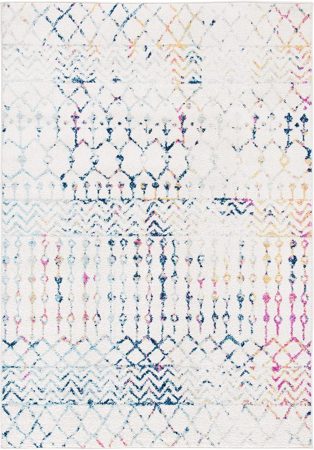 SAFAVIEH Tulum Glen Moroccan Geometric Area Rug, 2' x 3', Ivory/Blue