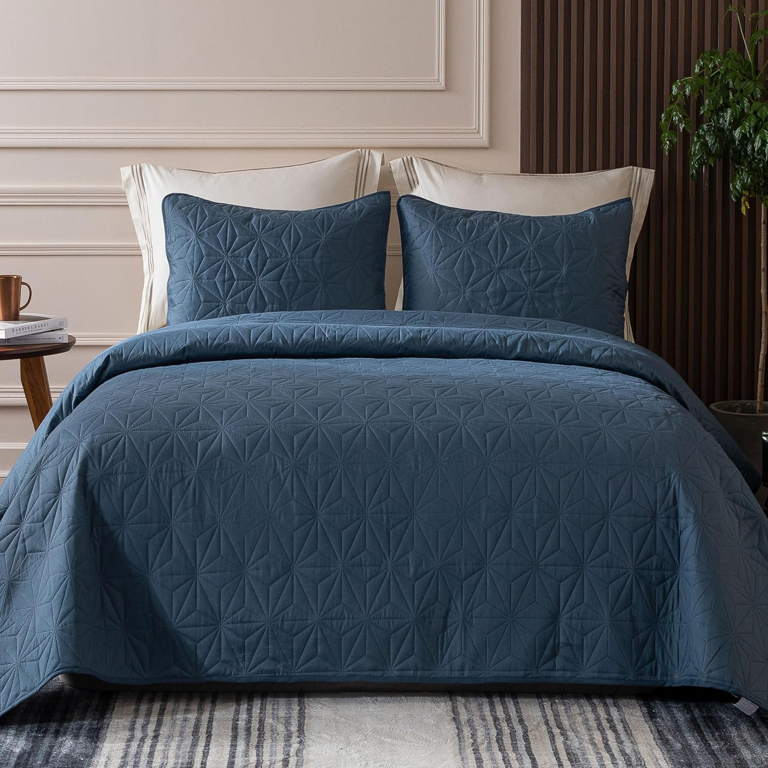 3-Piece King Size Quilt Set Blue - 3 Piece - King